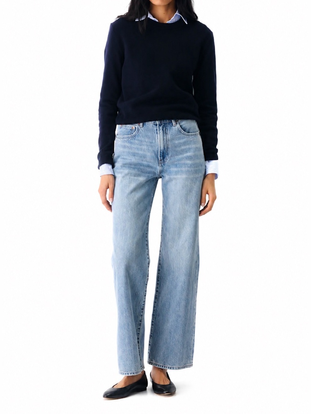 Denim Forum Farrah High Rise Wide Leg Jeans Sz 27 28L Minimalist Aritzia 90’s